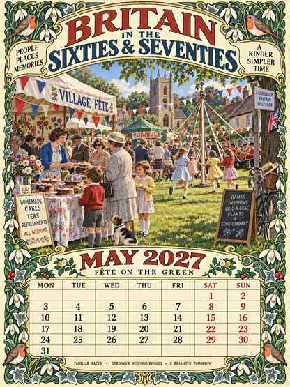 Britain in the Sixties & Seventies – 2027 Wall Calendar——A Year of Familiar Places, Family Moments & Favourite Memories