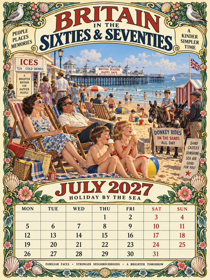 Britain in the Sixties & Seventies – 2027 Wall Calendar——A Year of Familiar Places, Family Moments & Favourite Memories
