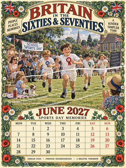 Britain in the Sixties & Seventies – 2027 Wall Calendar——A Year of Familiar Places, Family Moments & Favourite Memories