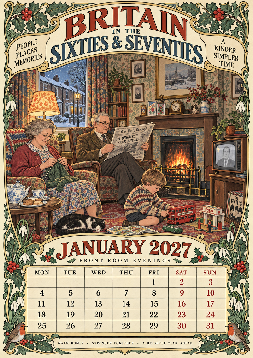 Britain in the Sixties & Seventies – 2027 Wall Calendar——A Year of Familiar Places, Family Moments & Favourite Memories