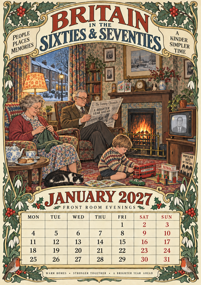 ⭐Britain in the Sixties & Seventies – 2027 Wall Calendar——A Year of Familiar Places, Family Moments & Favourite Memories