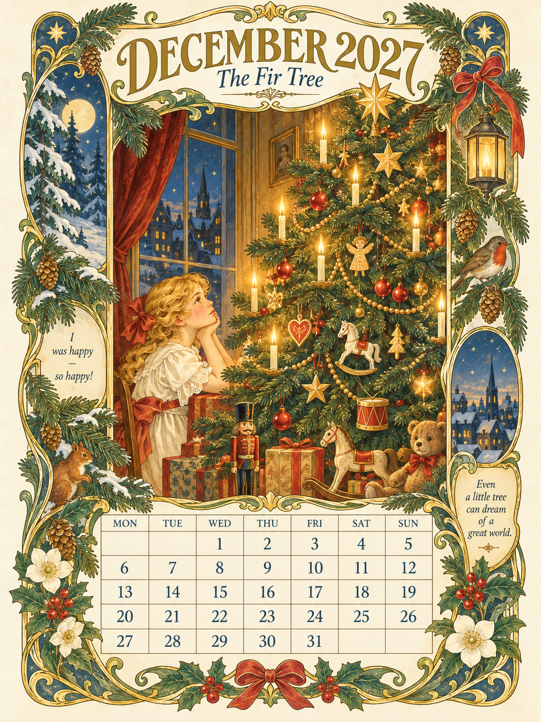📖 Andersen Fairy Tales 2027 Wall Calendar – A Year of Storybook Wonder