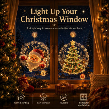 ✨⏳ Last Day 49% OFF – 🎄Lighted Christmas Window Decoration with Suction Cup | Warm LED Window Light with Double-Layer Design & Multiple Festive Styles ✨