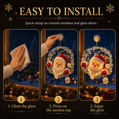 ✨⏳ Last Day 49% OFF – 🎄Lighted Christmas Window Decoration with Suction Cup | Warm LED Window Light with Double-Layer Design & Multiple Festive Styles ✨