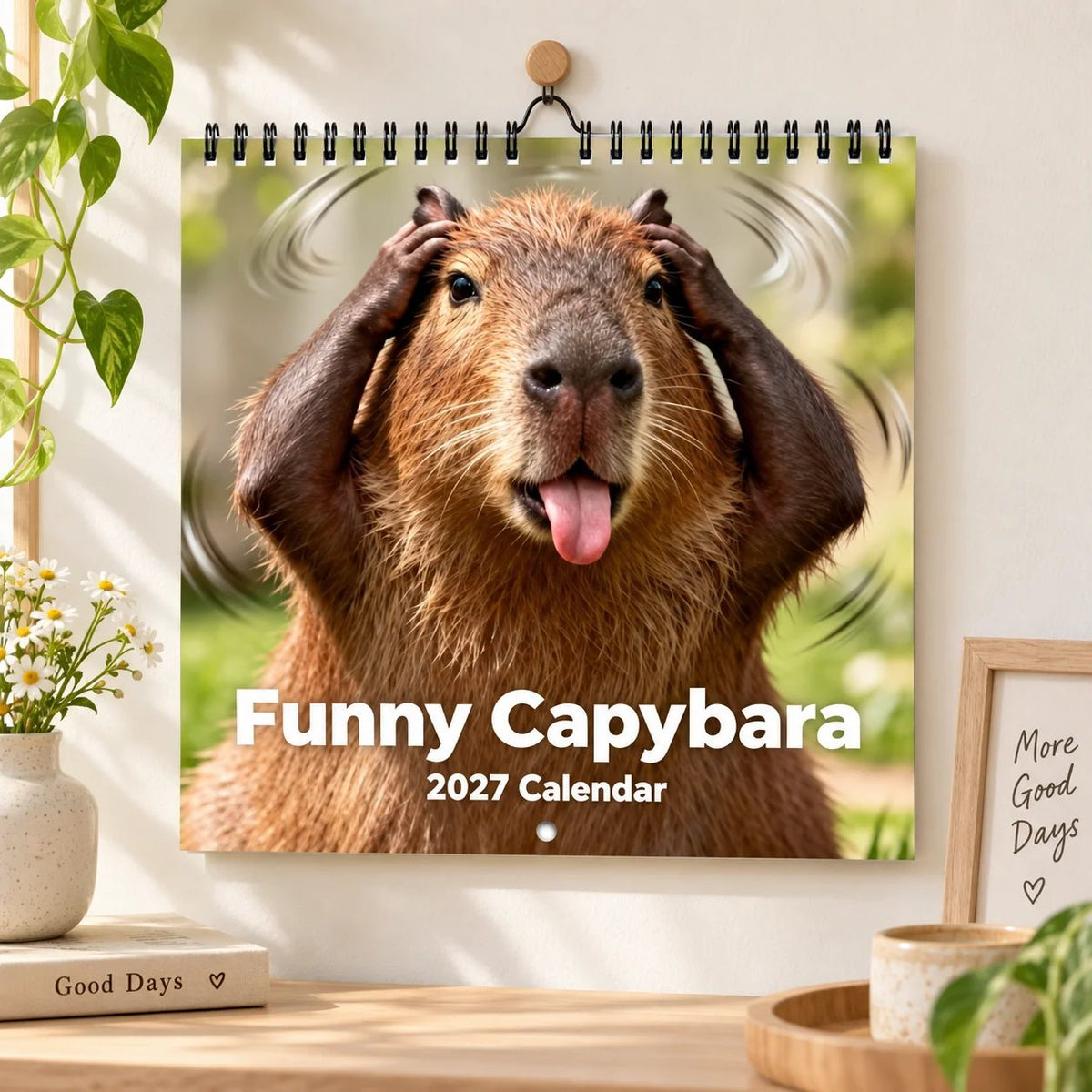 📢📢49% OFF ! Funny Capybara 2027 Wall Calendar – 12-Month Cute & Playful Capybara Calendar, Spiral Hanging Wall Planner for Capybara Lovers & Nature Fans