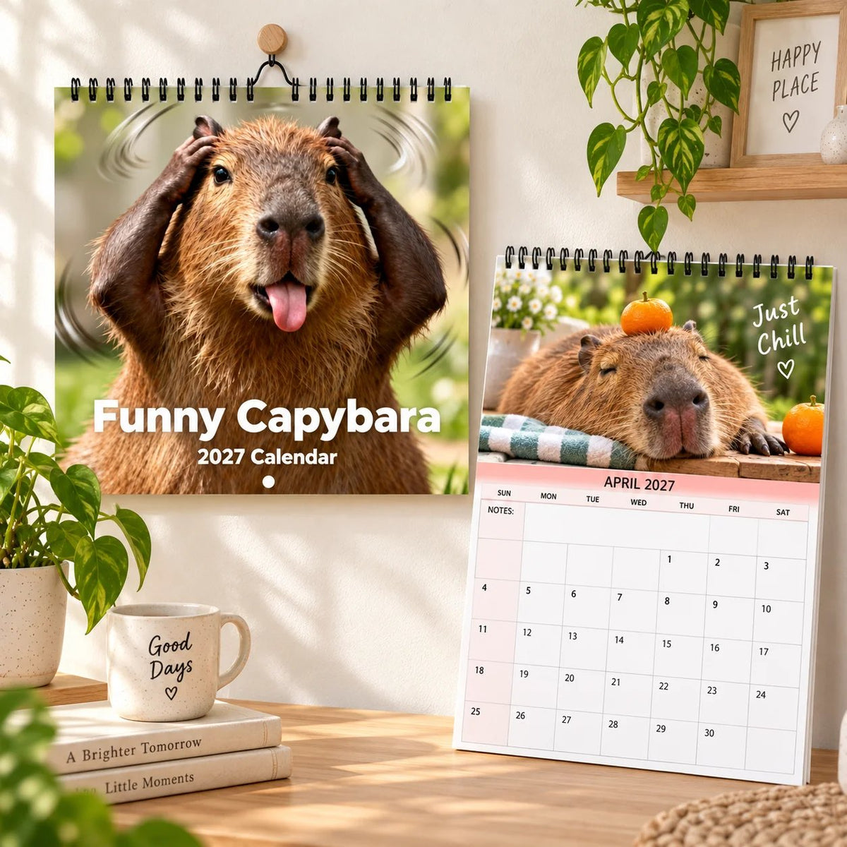 📢📢49% OFF ! Funny Capybara 2027 Wall Calendar – 12-Month Cute & Playful Capybara Calendar, Spiral Hanging Wall Planner for Capybara Lovers & Nature Fans