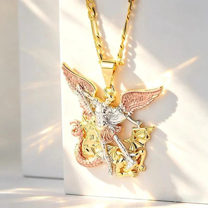 🎁2026 New Arrivals 49% OFF💥Tri-Tone Angel Guardian Pendant Necklace – Elegant & symbolic – Perfect for daily wear or gifting – delicate and meaningful ✨💛🪽