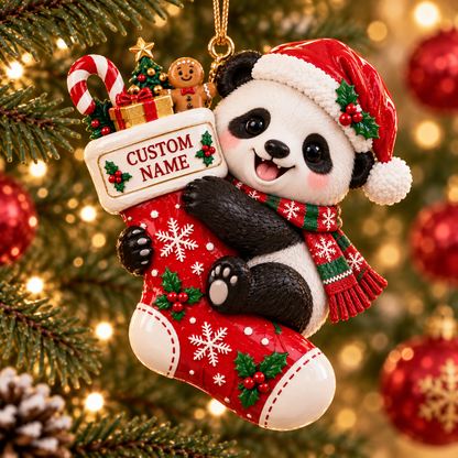 🎄 Personalized Christmas Stocking Animal Ornament