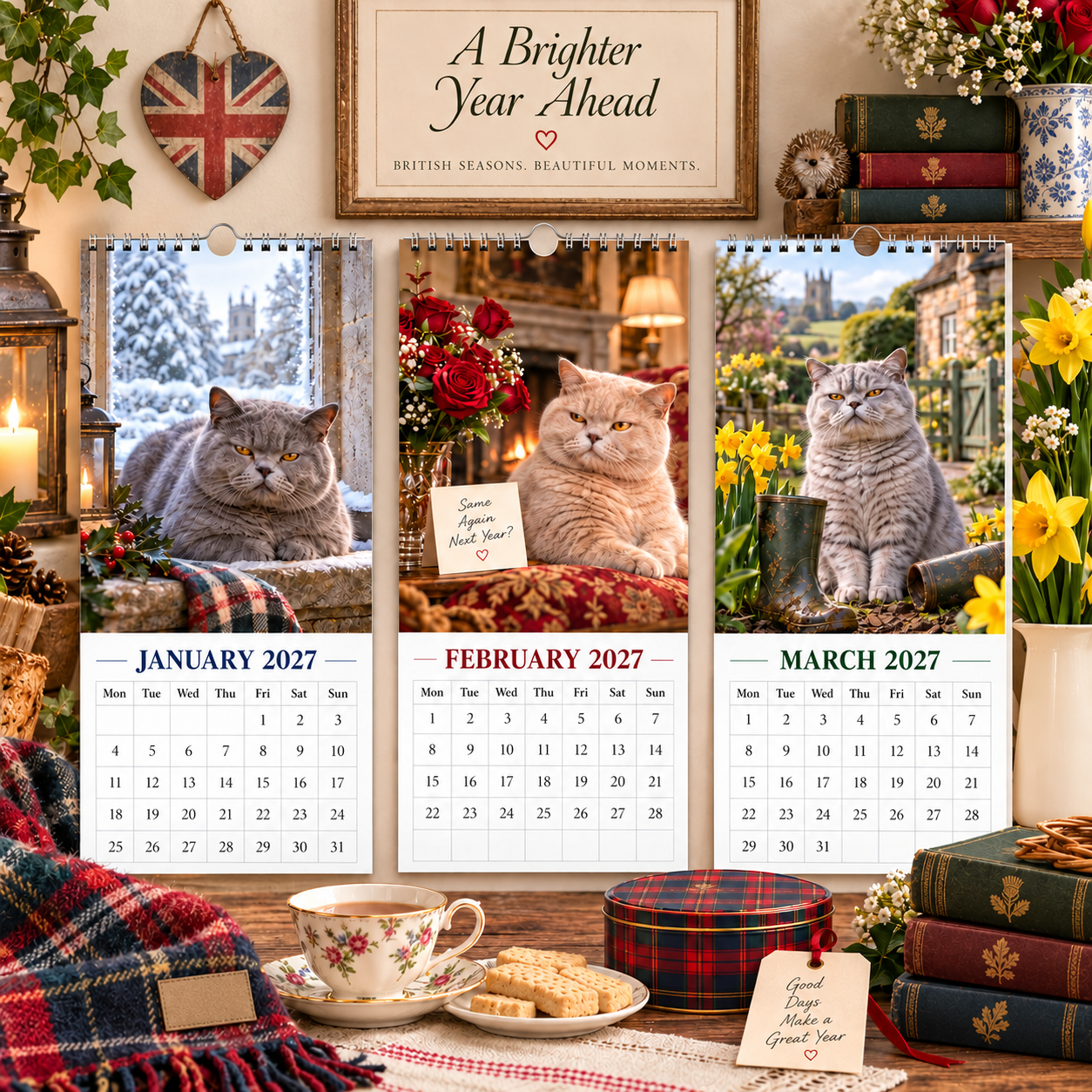 ✨🌿2027 British Shorthairs Being Unimpressed Calendar🐱
