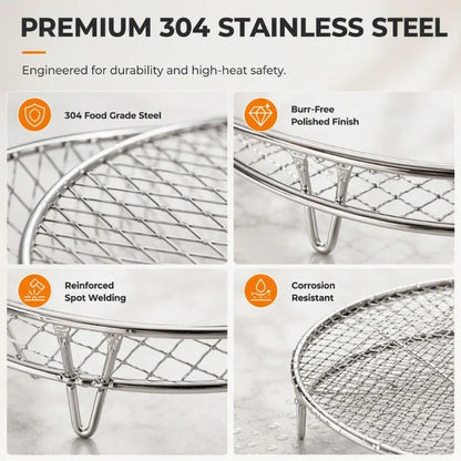 🍗 Stackable Stainless Steel Air Fryer Rack – Multi-Level Cooking & Dehydrating Tray