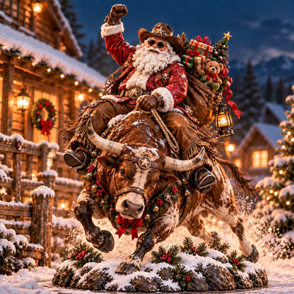 🤠 Home for Christmas Cowboy Santa – Rustic Western Holiday Memory Keepsake🎄