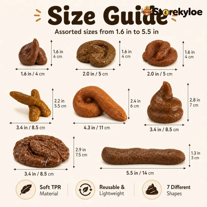 🔥7PCS Realistic Fake Poop Prank Set – Hilarious Gag Gift for Parties & Office