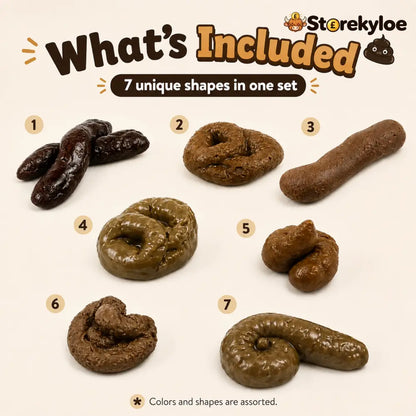 🔥7PCS Realistic Fake Poop Prank Set – Hilarious Gag Gift for Parties & Office