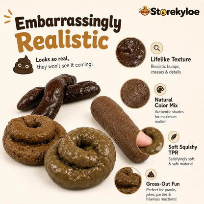 🔥7PCS Realistic Fake Poop Prank Set – Hilarious Gag Gift for Parties & Office