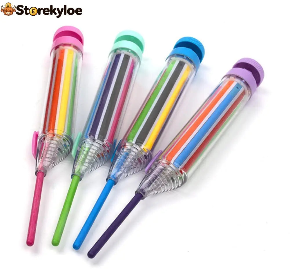 🖍️ 8-in-1 Multicolor Crayon | Compact Creative Pen - Blue - Houseware & Kitchen