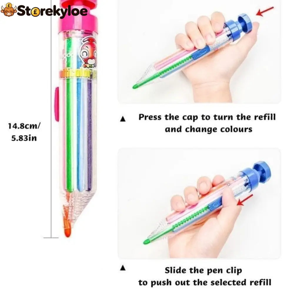 🖍️ 8-in-1 Multicolor Crayon | Compact Creative Pen - Houseware & Kitchen