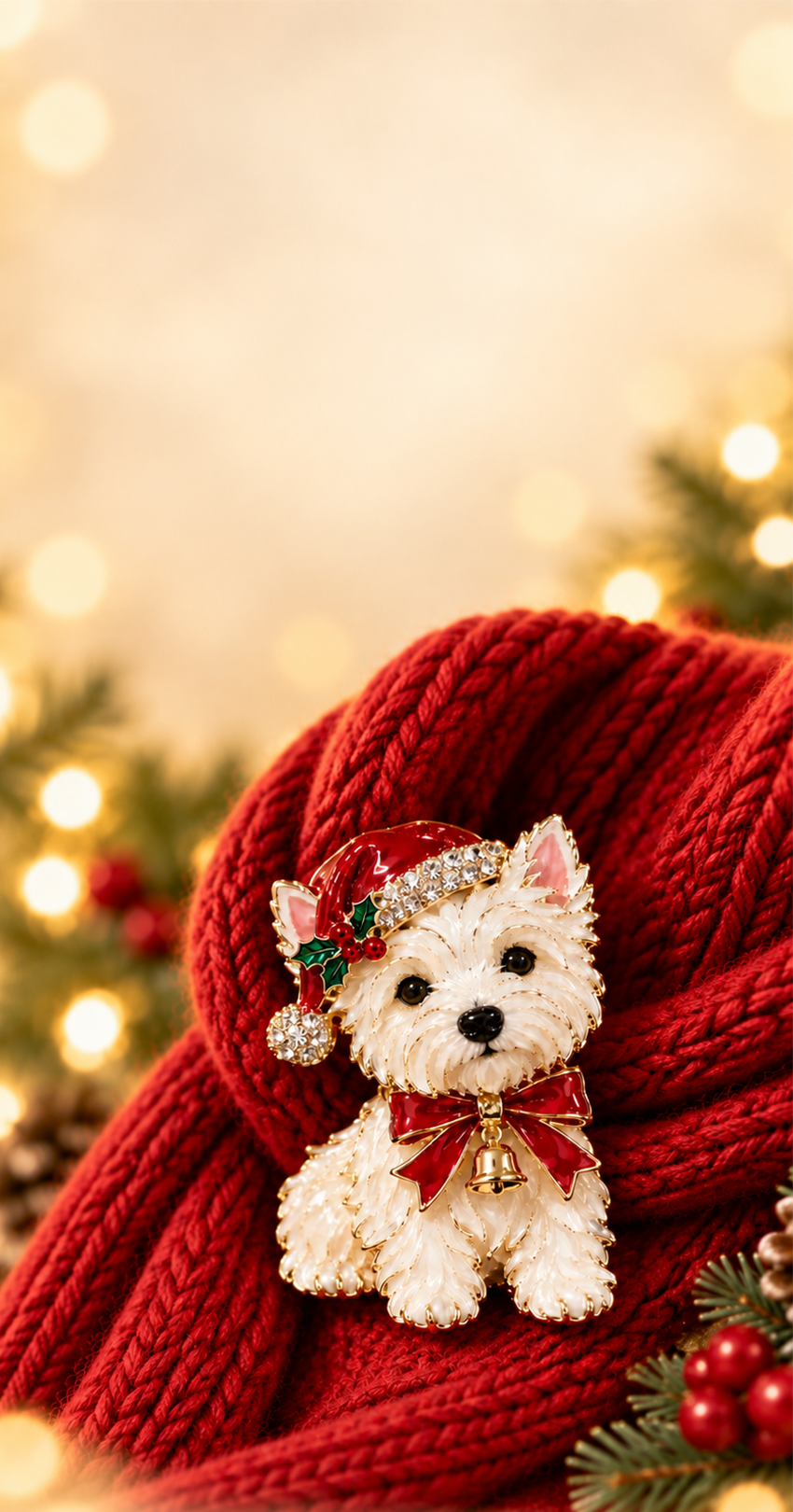 A Little Dog, Dressed for Christmas
