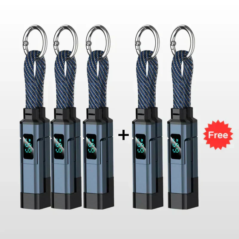 📢📢50% OFF !! ⏰4-in-1 Digital Display Keychain Charging Cable🔋📱