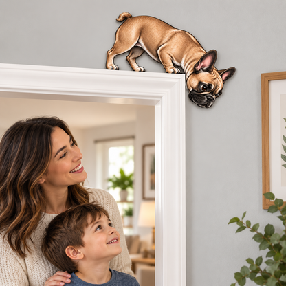 🐶👀 Peeking Pup Doorway Topper – Playful Dog Accent for Pet-Loving Homes