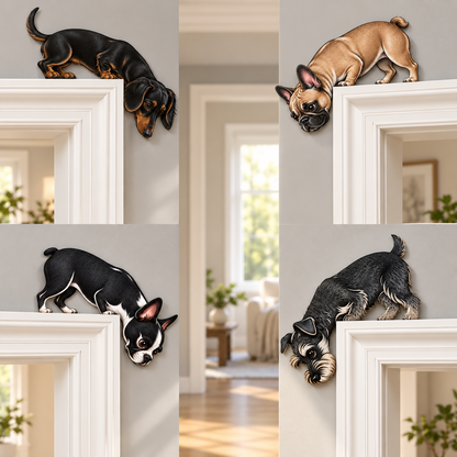 🐶👀 Peeking Pup Doorway Topper – Playful Dog Accent for Pet-Loving Homes