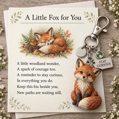 🎁 Little Woodland Animal Keyring & Poem Card Collection
