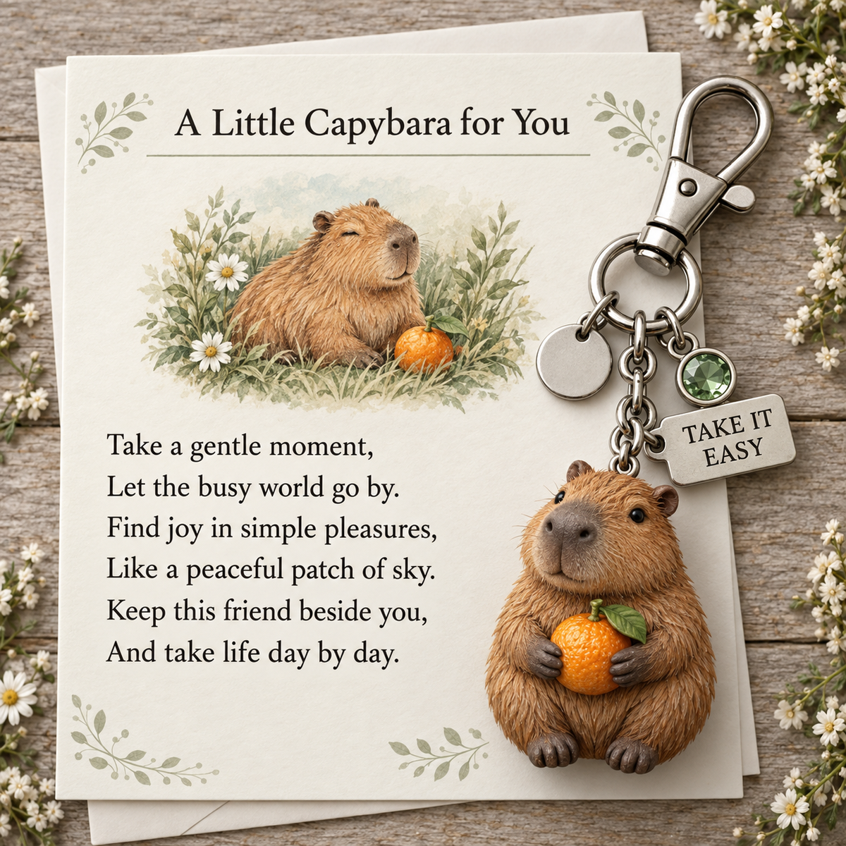🎁 Little Woodland Animal Keyring & Poem Card Collection