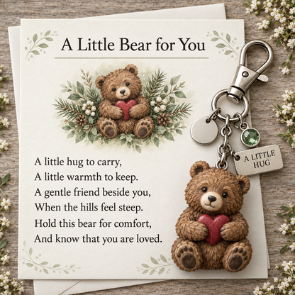 🎁 Little Woodland Animal Keyring & Poem Card Collection