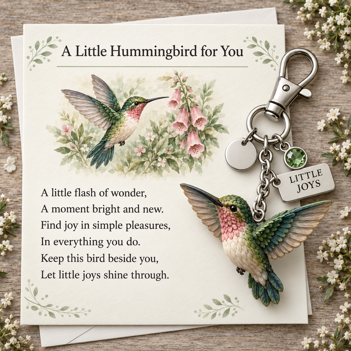 🎁 Little Woodland Animal Keyring & Poem Card Collection