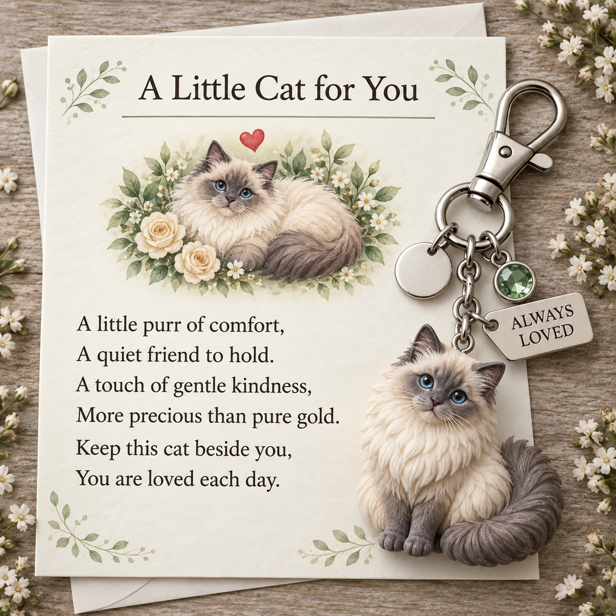 🎁 Little Woodland Animal Keyring & Poem Card Collection
