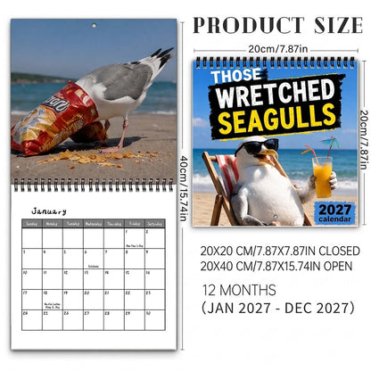Those Wretched Seagulls 2027 Wall Calendar – Funny Humorous Seagull Meme Wall Calendar, Novelty Gift