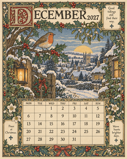 A Year In Britain 2027 – Vintage Storybook Wall Calendar