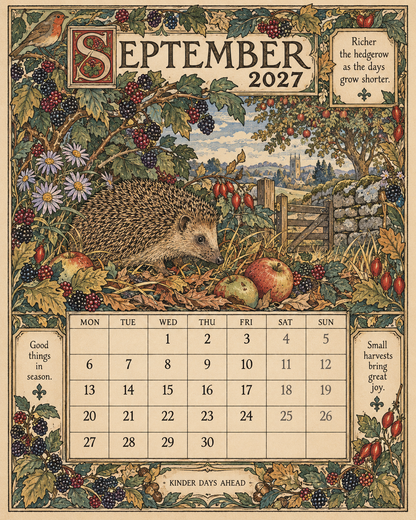 A Year In Britain 2027 – Vintage Storybook Wall Calendar
