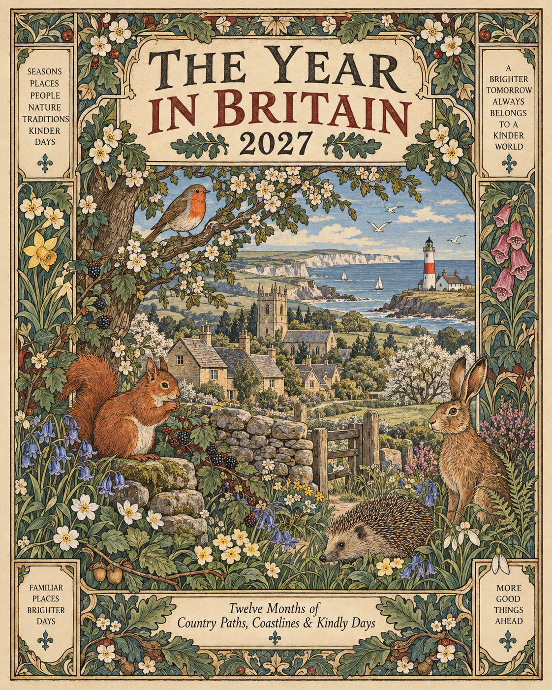 A Year In Britain 2027 – Vintage Storybook Wall Calendar