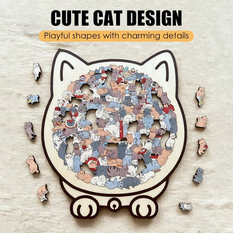 🐱Cat Wooden Jigsaw Puzzle — Relaxing, Screen-Free Fun for Cat Lovers