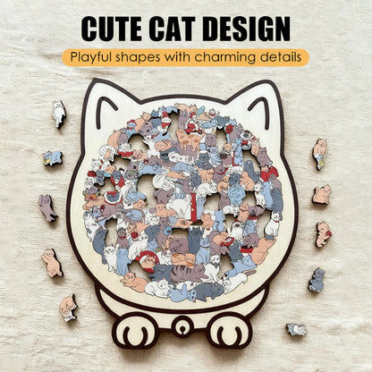 🐱Cat Wooden Jigsaw Puzzle — Relaxing, Screen-Free Fun for Cat Lovers