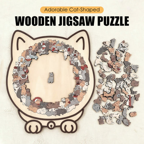 🐱Cat Wooden Jigsaw Puzzle — Relaxing, Screen-Free Fun for Cat Lovers