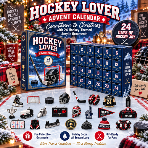 🏒 Hockey Lover Advent Calendar 2026 – 24 Days of Hockey-Themed Christmas Surprises——Open. Hang. Collect. Celebrate. 🎄 24 little surprises made for true hockey lovers.