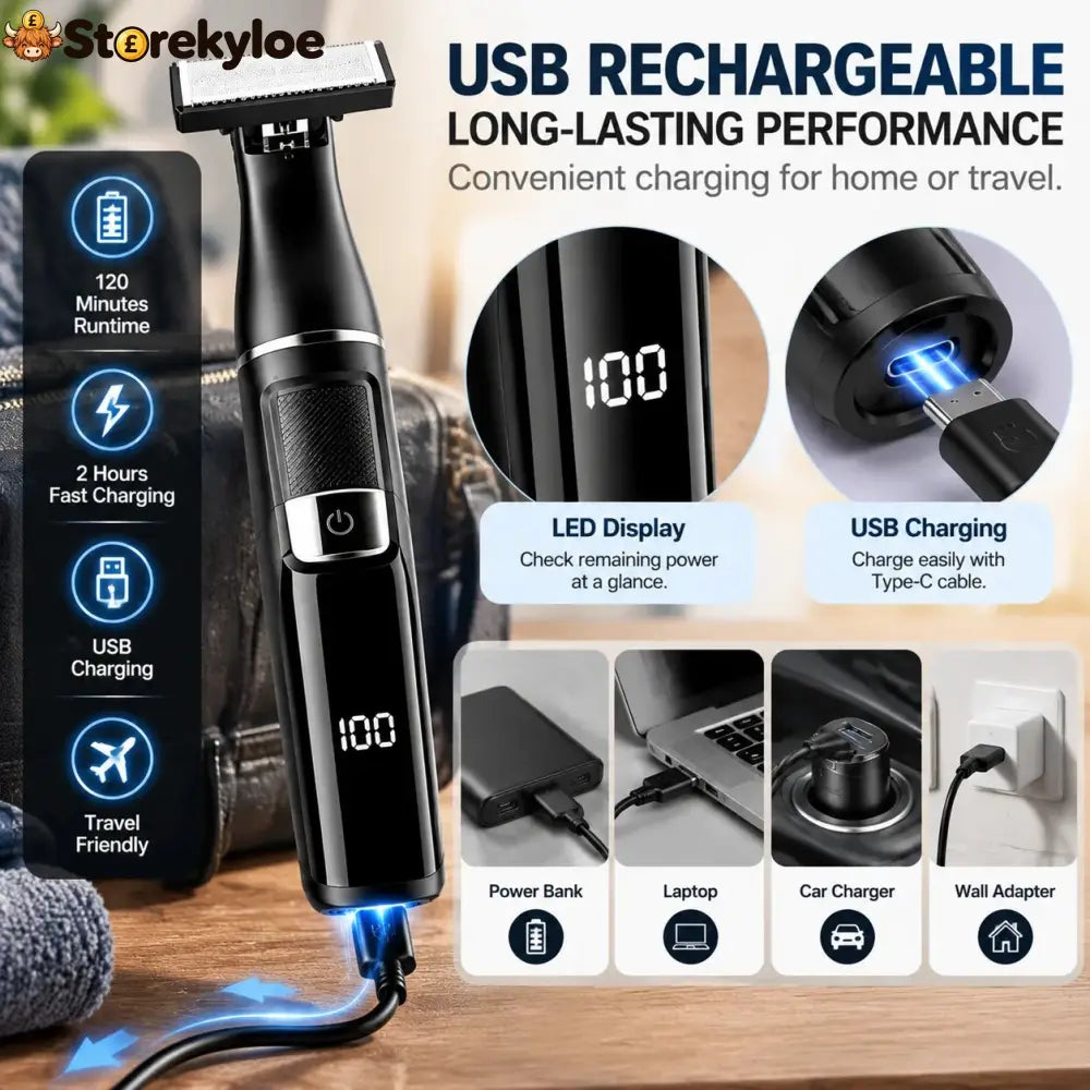 🪒 9-in-1 Electric Grooming Kit For Men – Complete Beard Hair & Body Trimmer