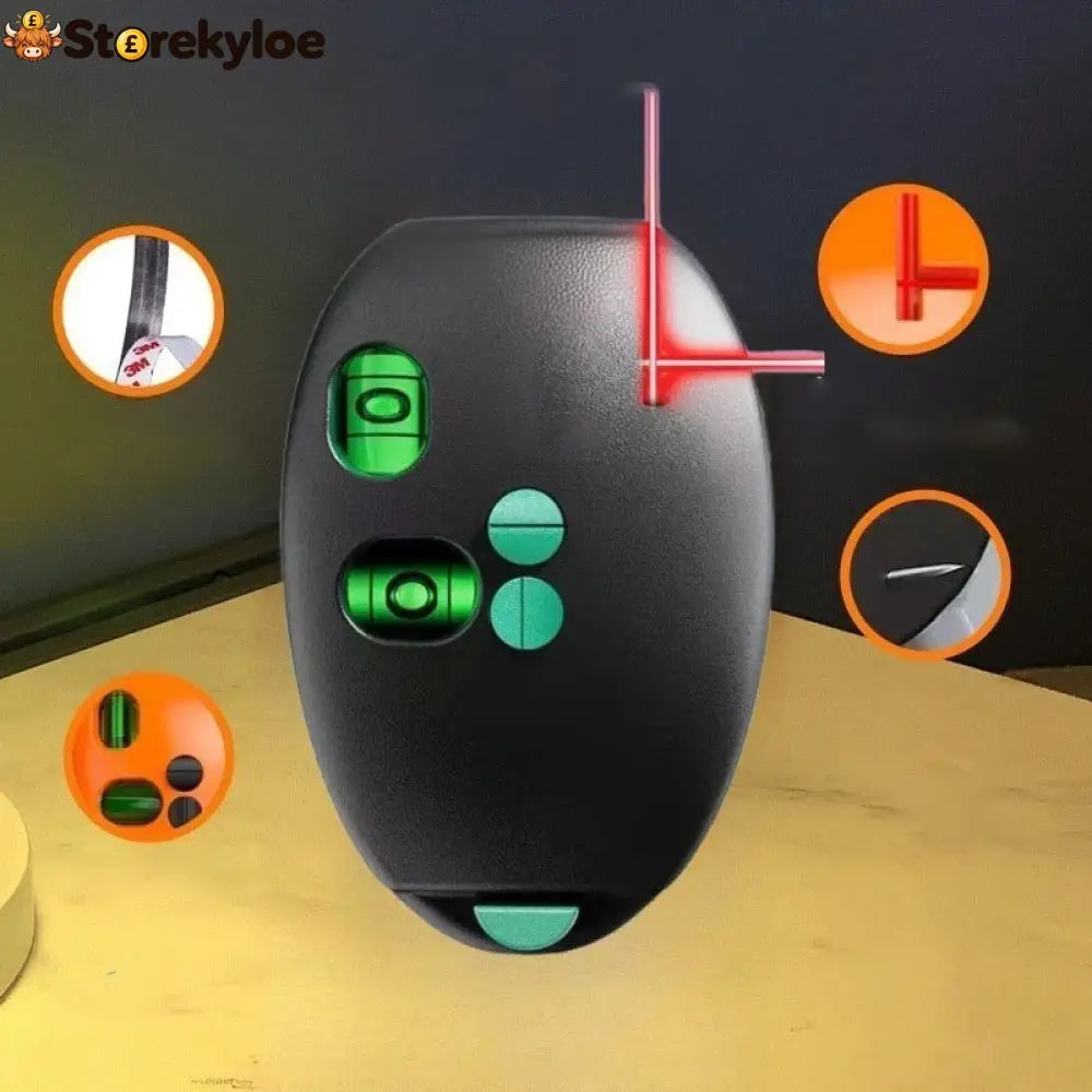 90° Red Laser Level – 20m Self-leveling Line Laser For Construction & Diy - Black