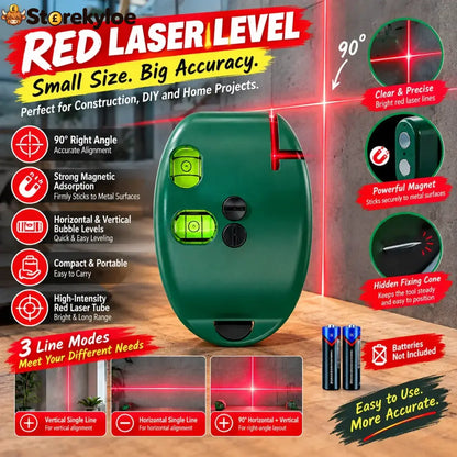 90° Red Laser Level – 20m Self-leveling Line Laser For Construction & Diy - Green