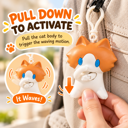 🐱 Pull-to-wave Cat Charm – The Tiny Cat That Waves Back