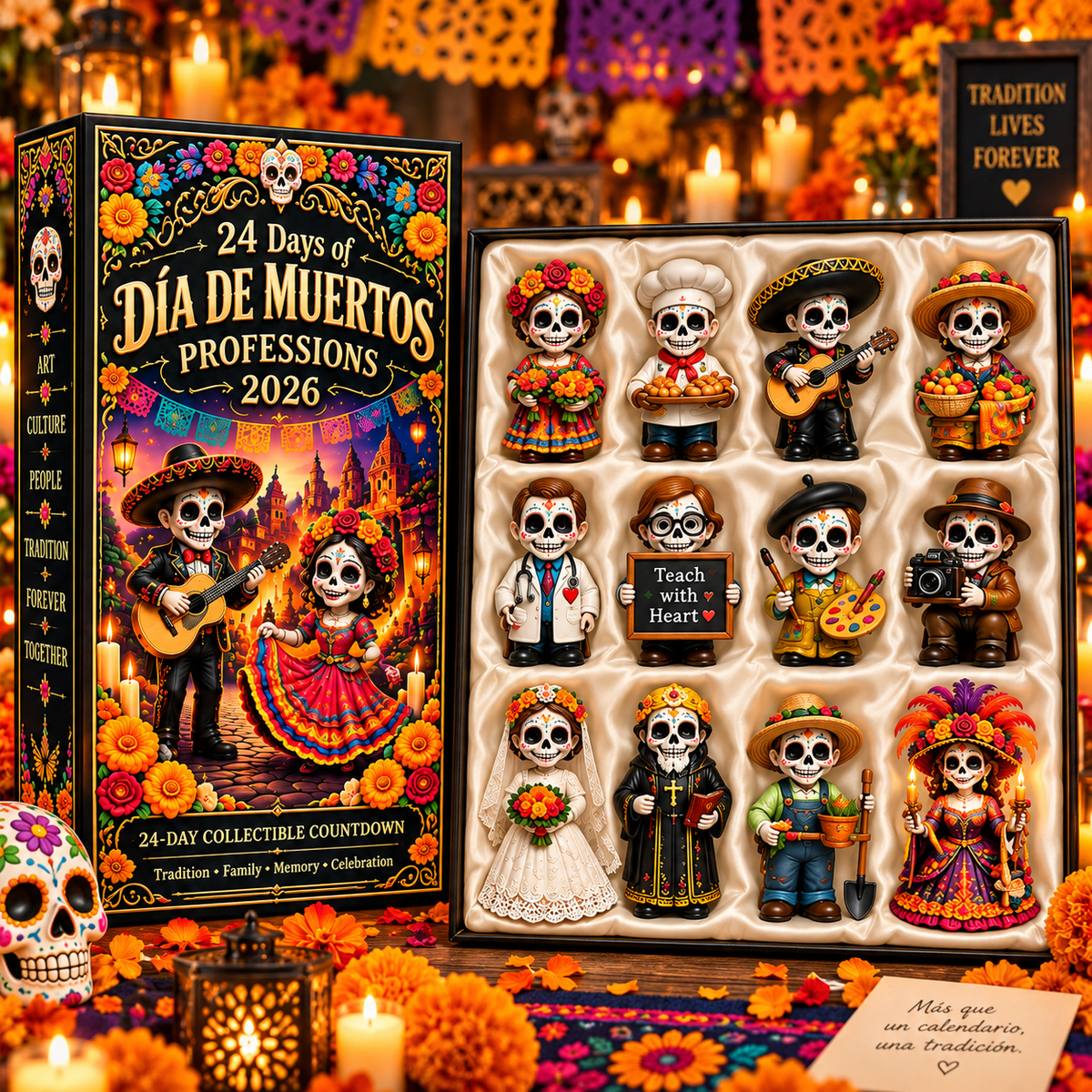 24 Days of Día de Muertos Professions 2026 – 24-Day Collectible Countdown Calendar with 24 Unique Profession Miniatures, Colorful Day of the Dead Gift Collection - image 8