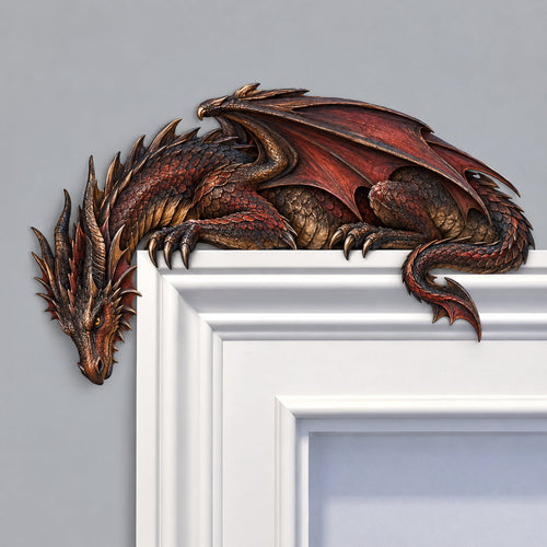 🐉🔥 Sleeping Dragon Door Topper | Medieval Fantasy Dragon Guardian Wall Décor 🏰✨