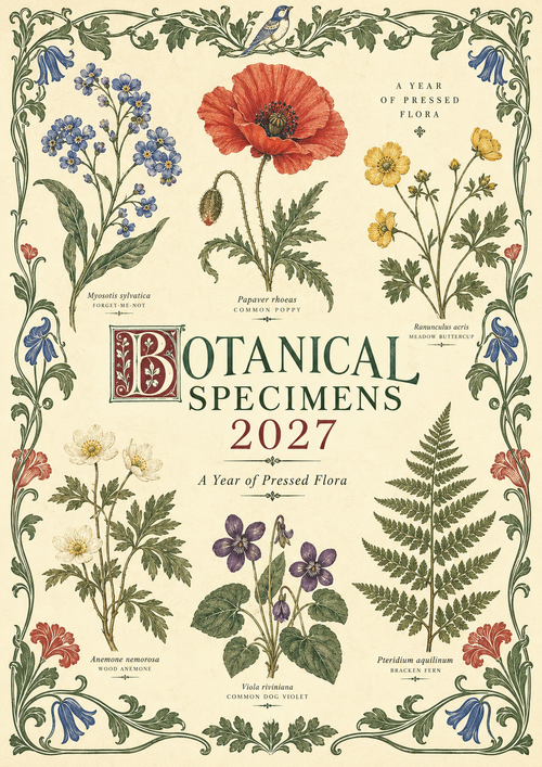 🌿 Botanical Specimens 2027 Wall Calendar – A Year of Pressed Flora