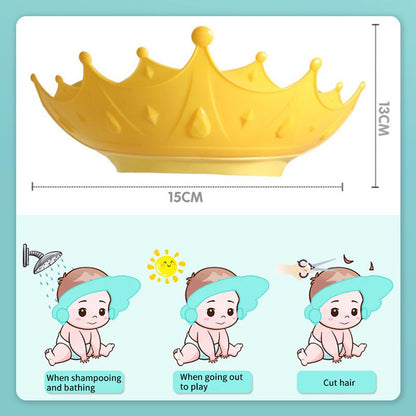 📢📢48% OFF !! ⏰ Kids' Ear Protective Cap – Waterproof Shower Hat, Adjustable & Cartoon Crown Design ✨