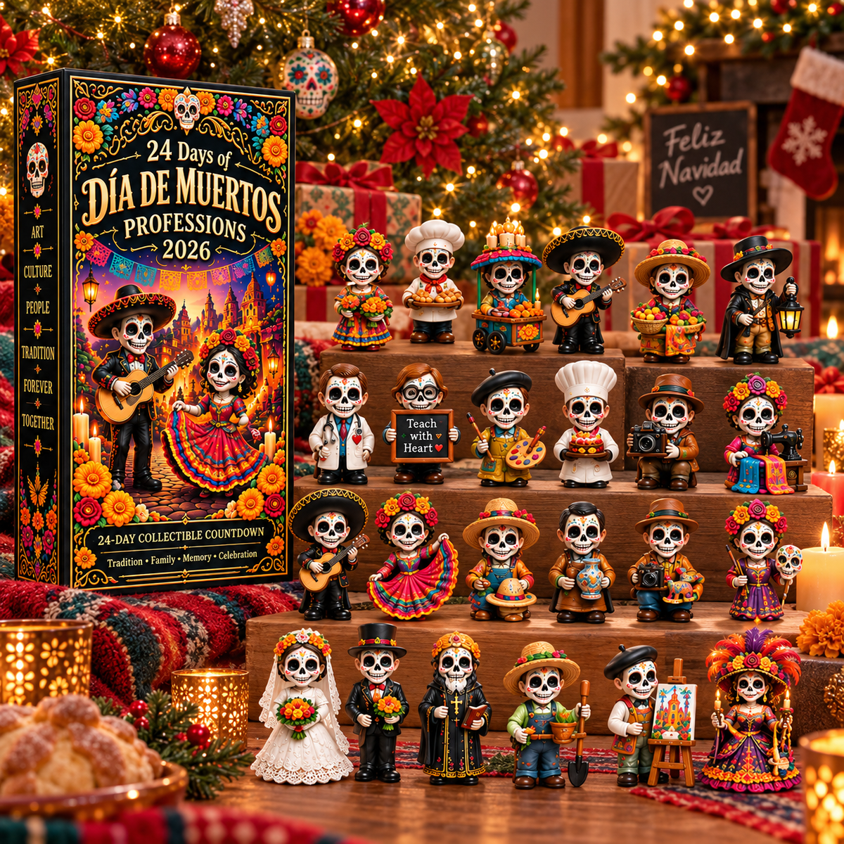 24 Days of Día de Muertos Professions 2026 – 24-Day Collectible Countdown Calendar with 24 Unique Profession Miniatures, Colorful Day of the Dead Gift Collection - image 5