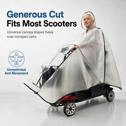 Thickened Extra Large Waterproof PVC Cover and Poncho for Senior Mobility Scooters and Four Wheel Electric Vehicles