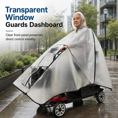 Thickened Extra Large Waterproof PVC Cover and Poncho for Senior Mobility Scooters and Four Wheel Electric Vehicles
