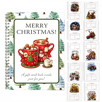 🔥🎁48% OFF!!!-Ready for Christmas!🎅Christmas Gift Card Booklet -👍DIY Spiral-Bound Christmas Gift Card Holder Book-C