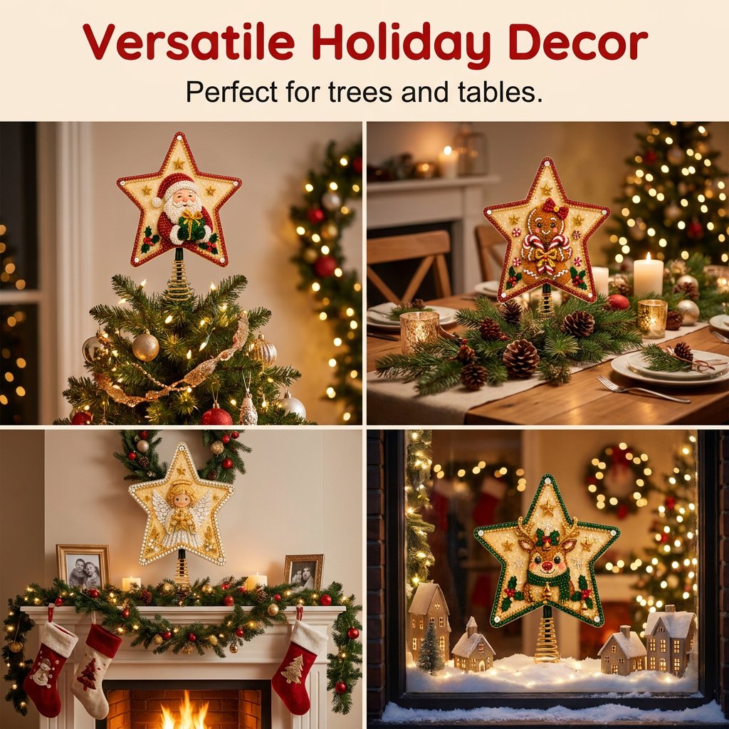 🎉 Pearl Diamond Art Christmas Tree Topper DIY Kit